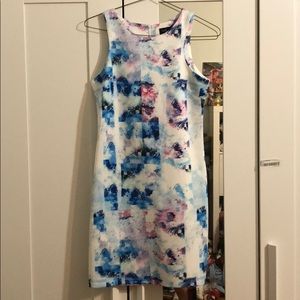Abstract Watercolor shift dress